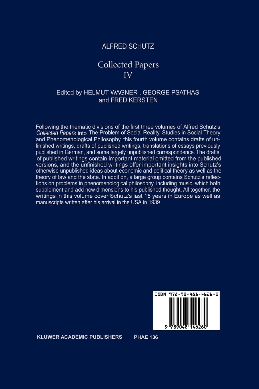 Rückseitencover Collected Papers IV