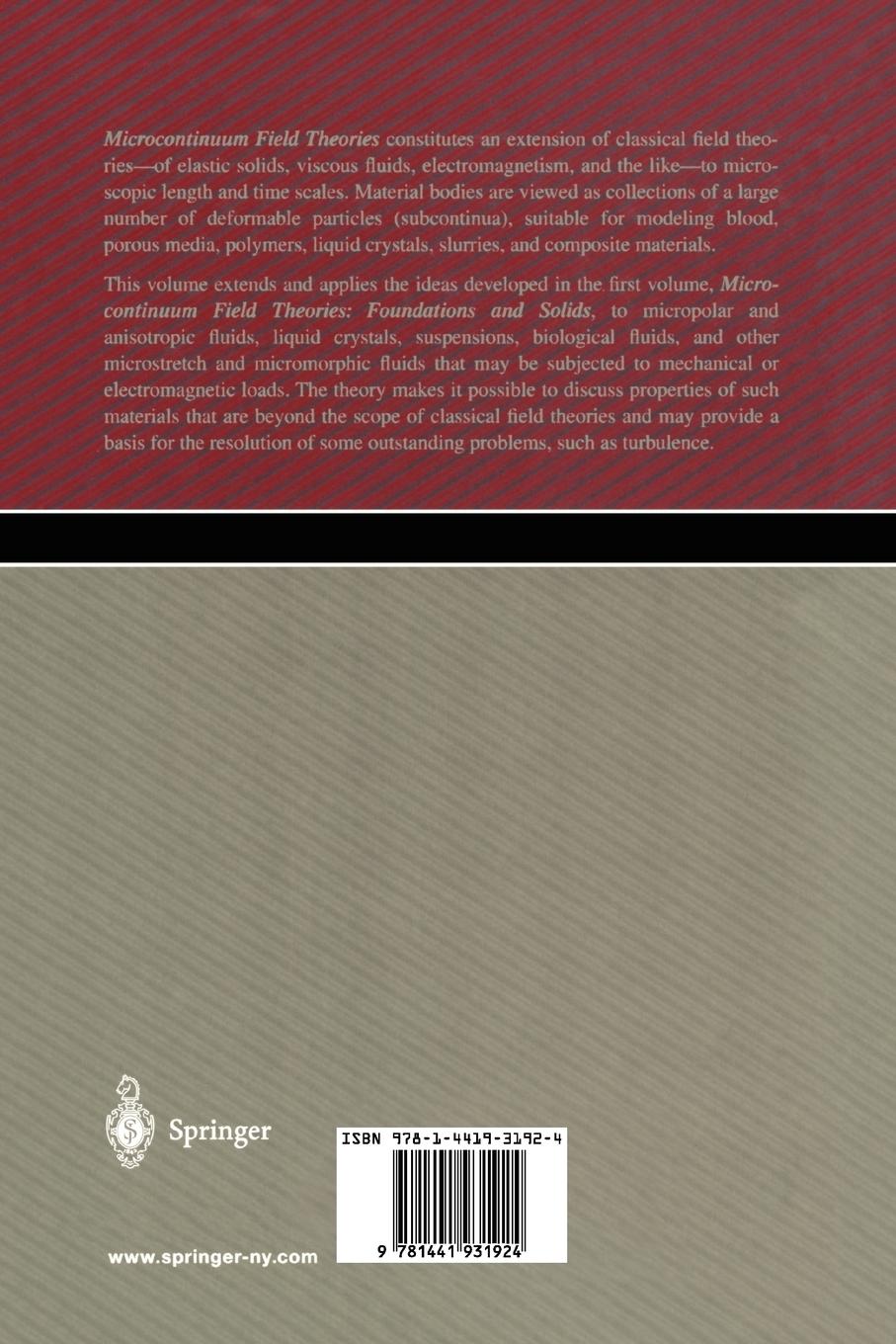 Rückseitencover Microcontinuum Field Theories