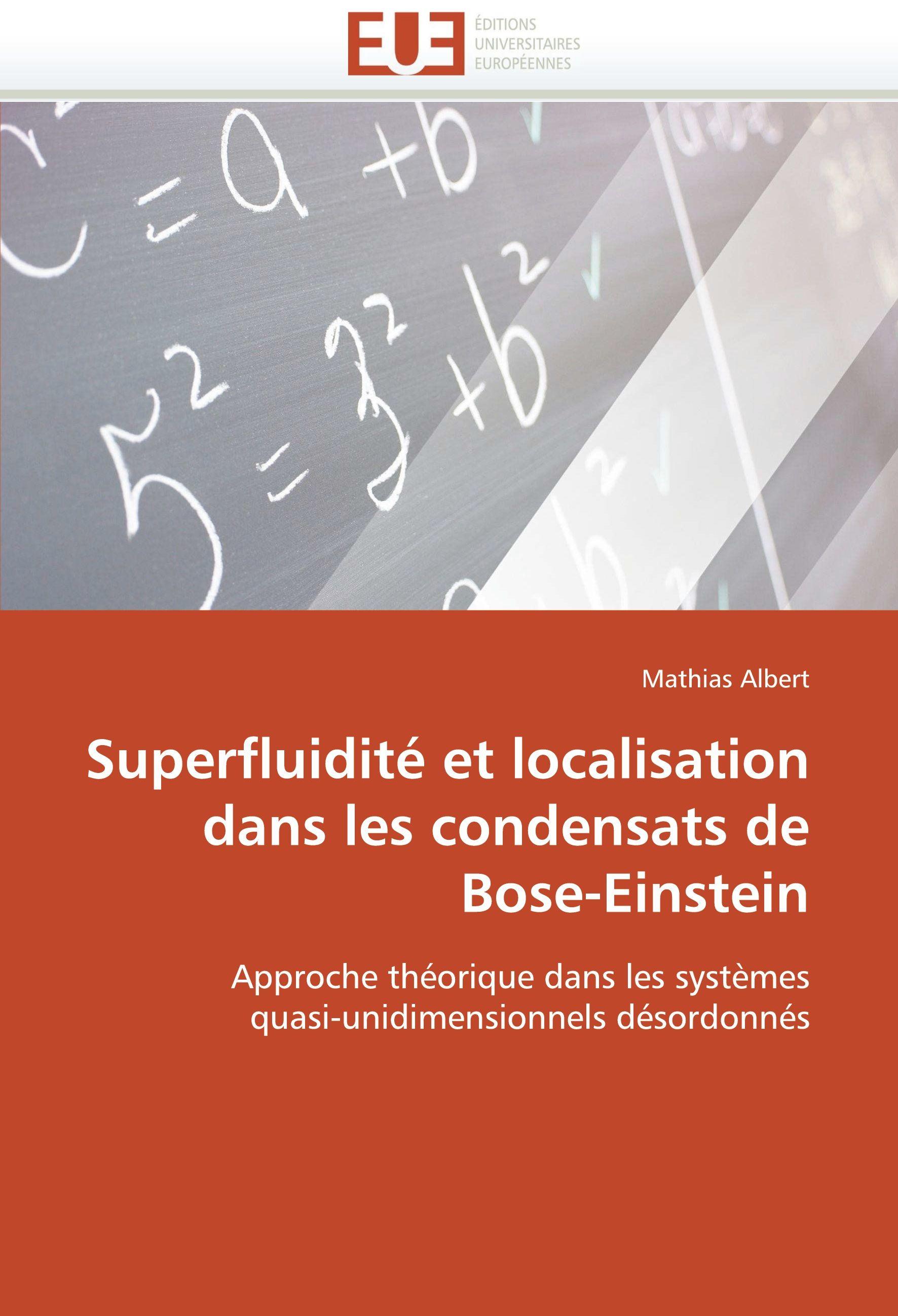 Vorderes Coverbild Superfluidité et localisation dans les condensats de Bose-Einstein