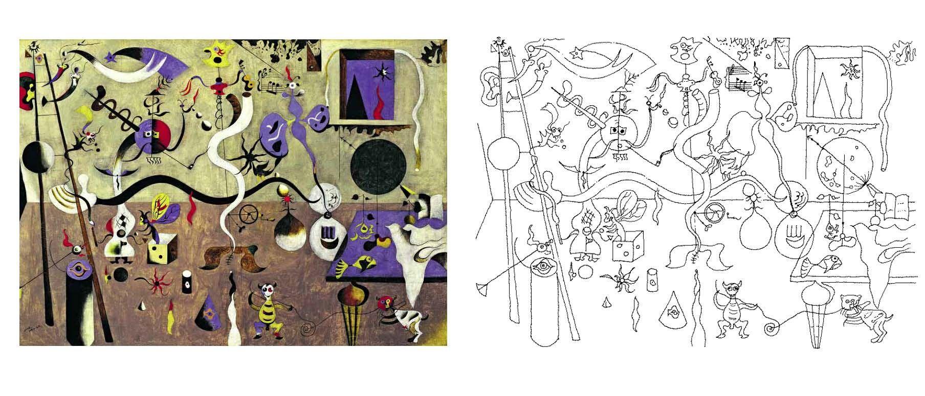 Beispielinhalt (Bild) Kunst-Malbuch Joan Miró
