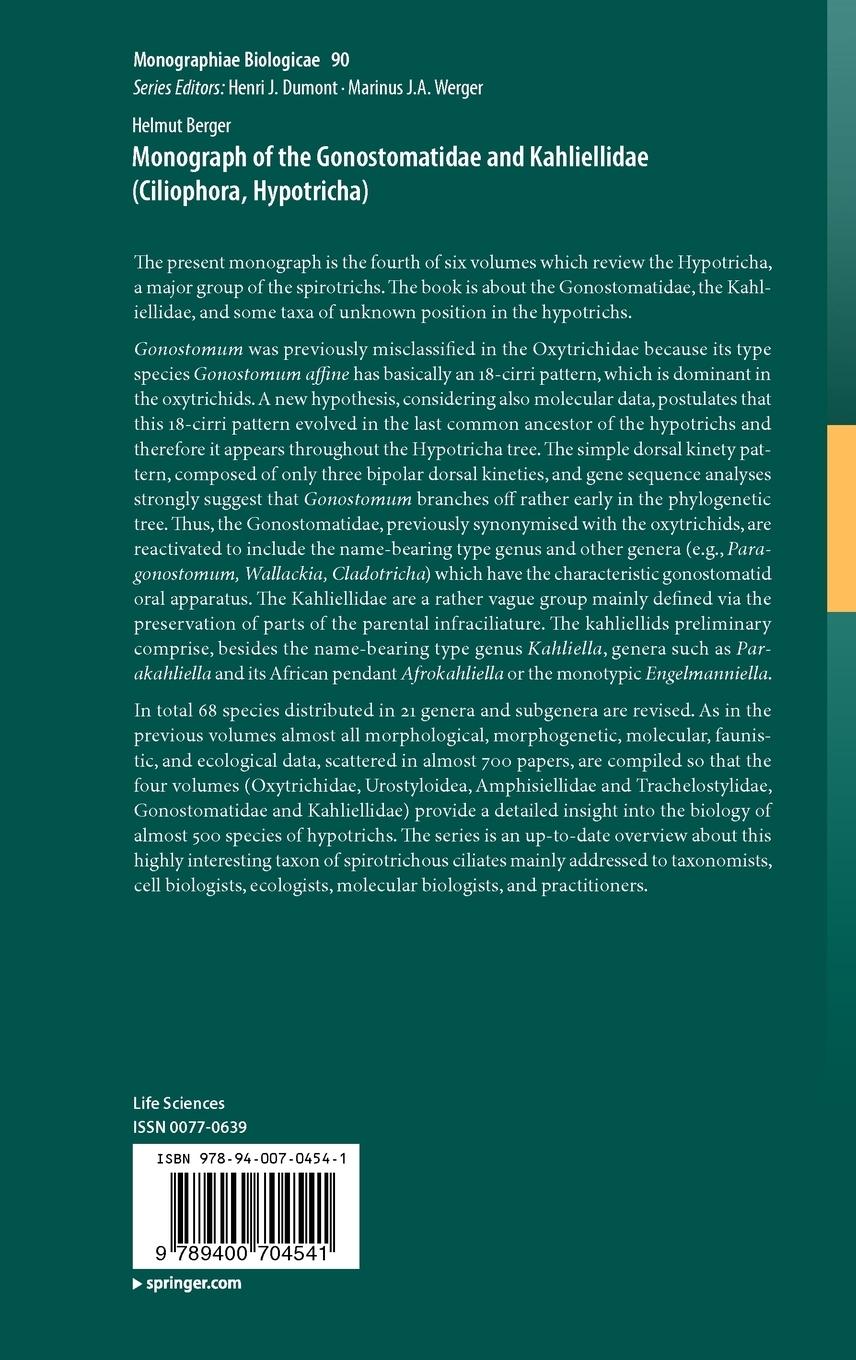 Rückseitencover Monograph of the Gonostomatidae and Kahliellidae (Ciliophora, Hypotricha)