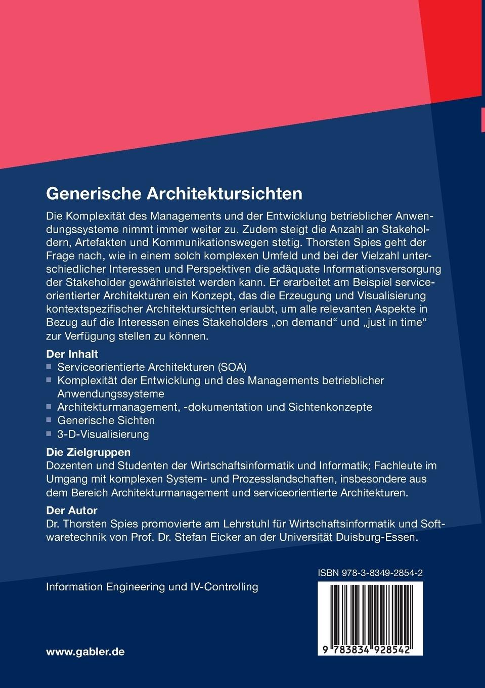 Rückseitencover Generische Architektursichten