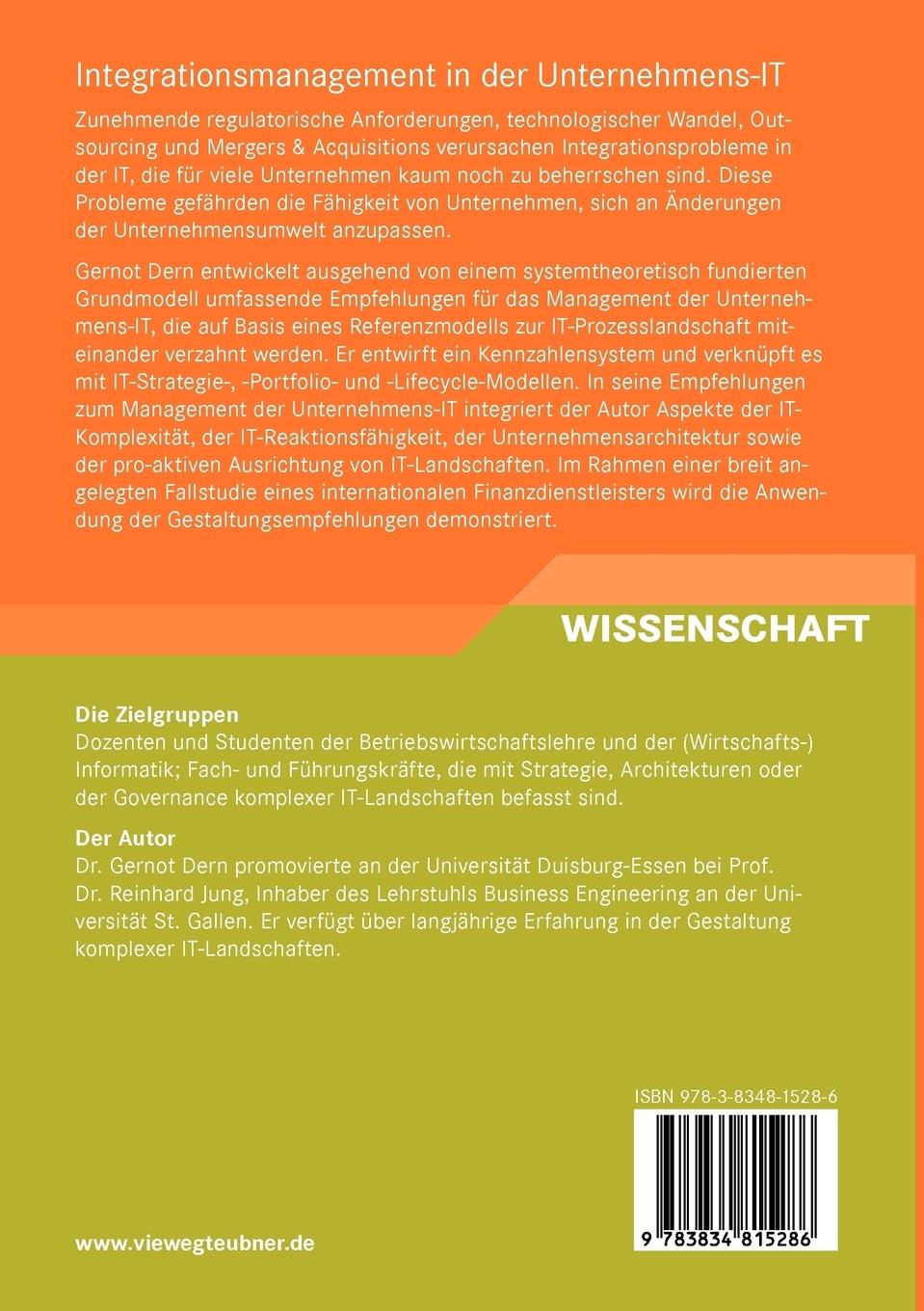 Rückseitencover Integrationsmanagement in der Unternehmens-IT