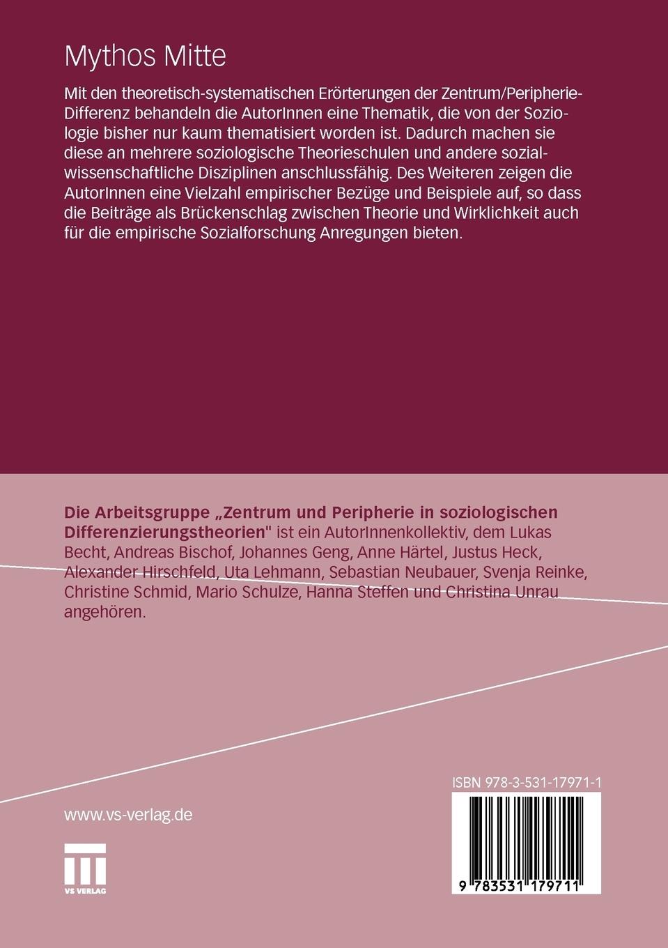 Rückseitencover Mythos Mitte