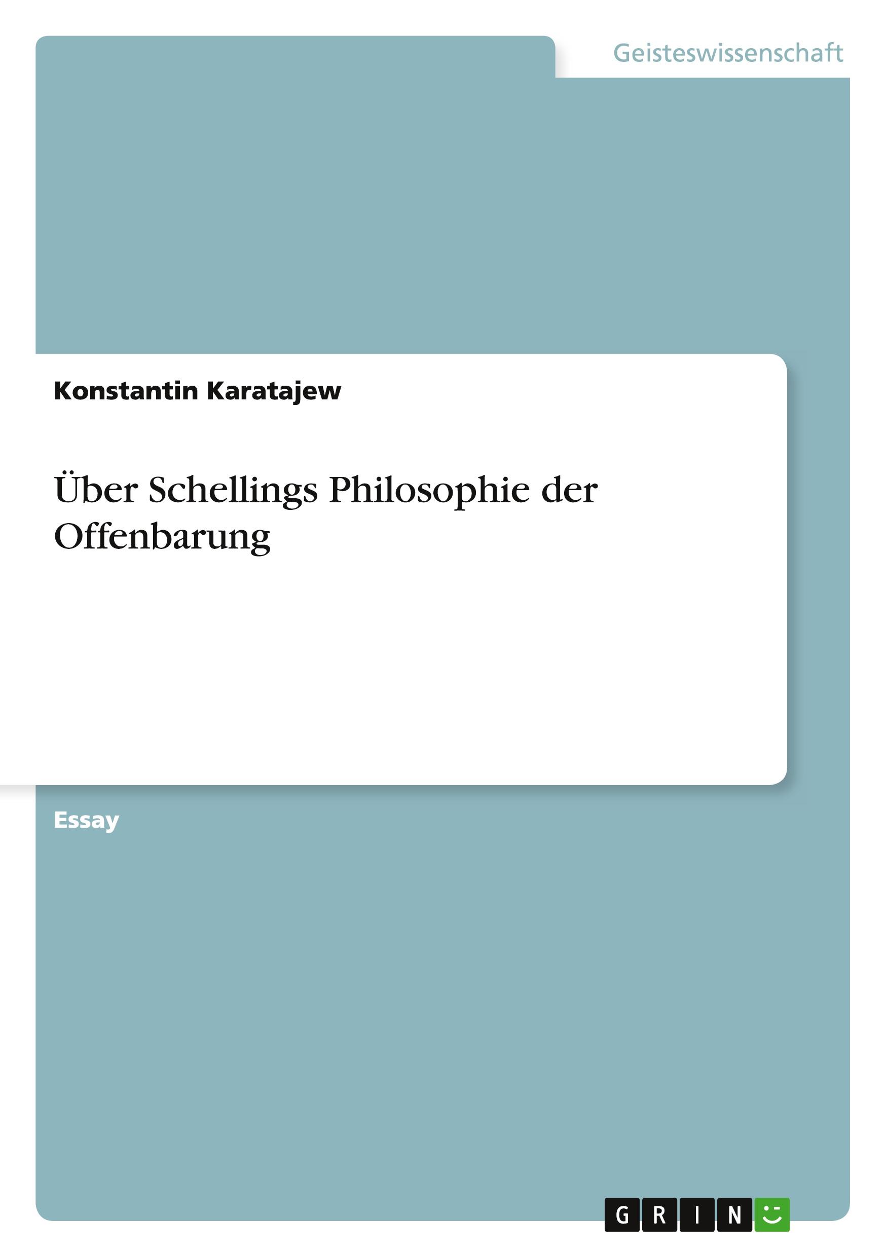 Vorderes Coverbild Über Schellings Philosophie der Offenbarung
