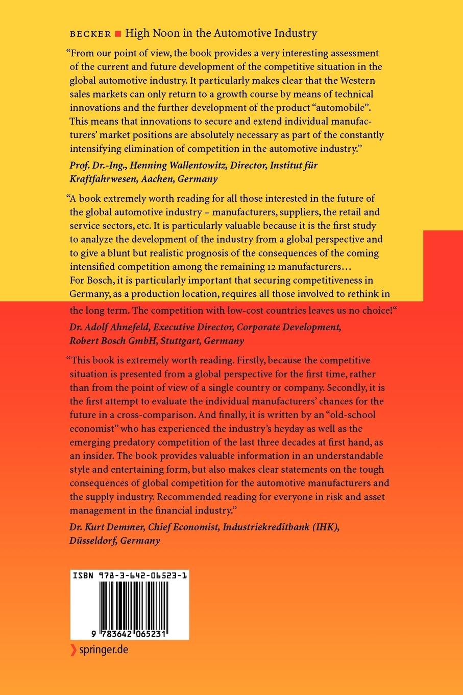 Rückseitencover High Noon in the Automotive Industry