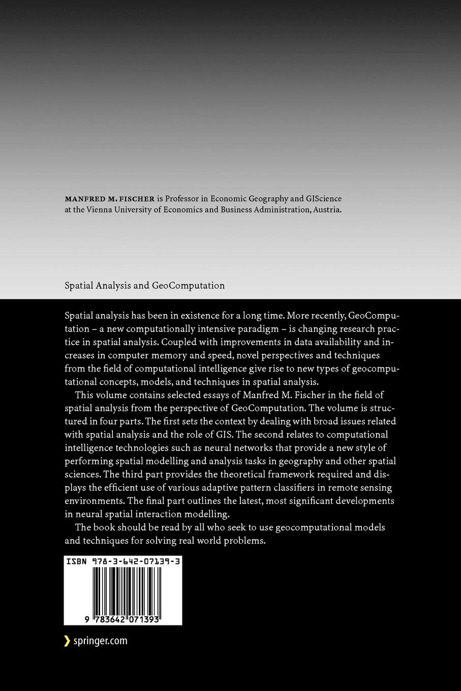 Rückseitencover Spatial Analysis and GeoComputation