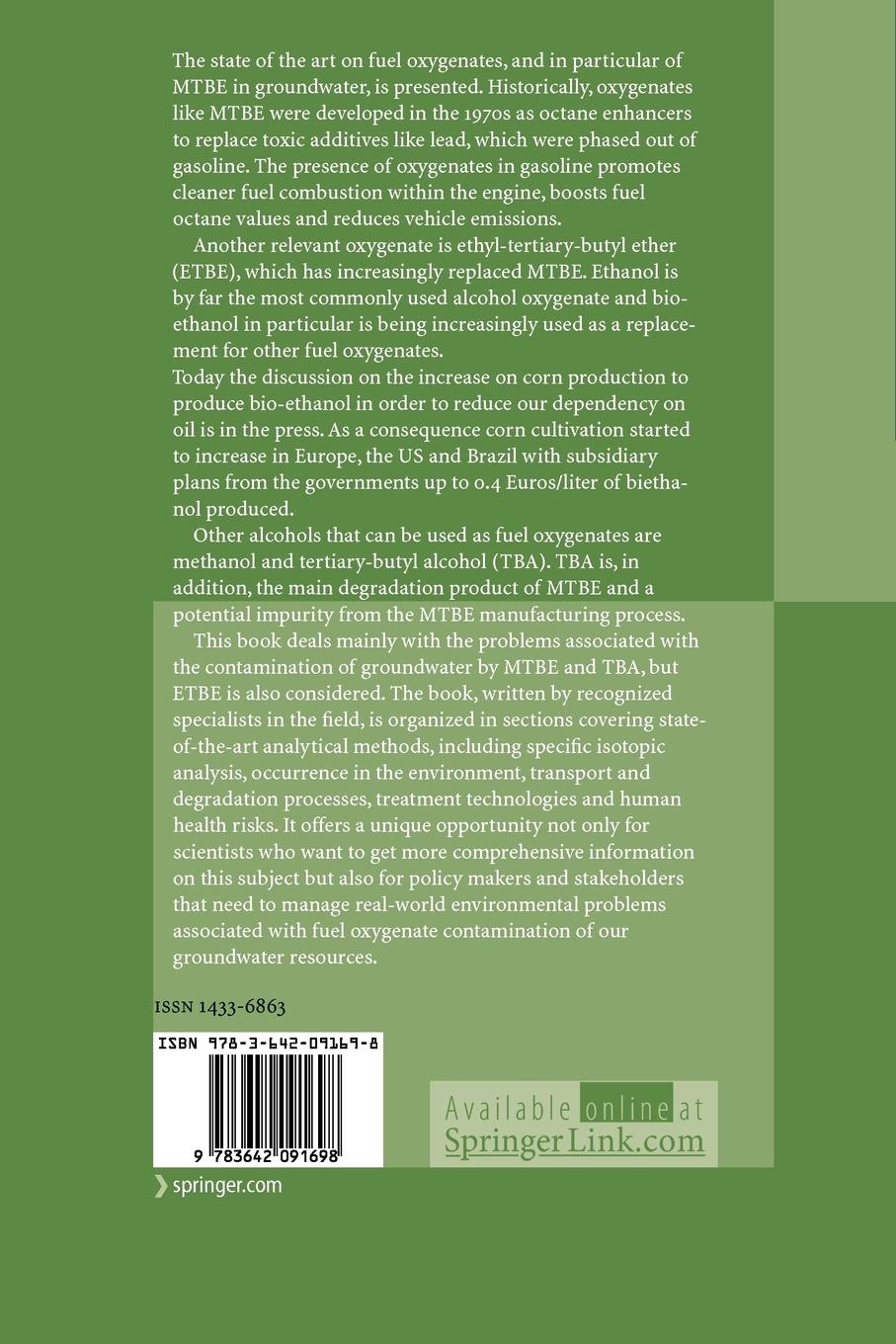 Rückseitencover Fuel Oxygenates