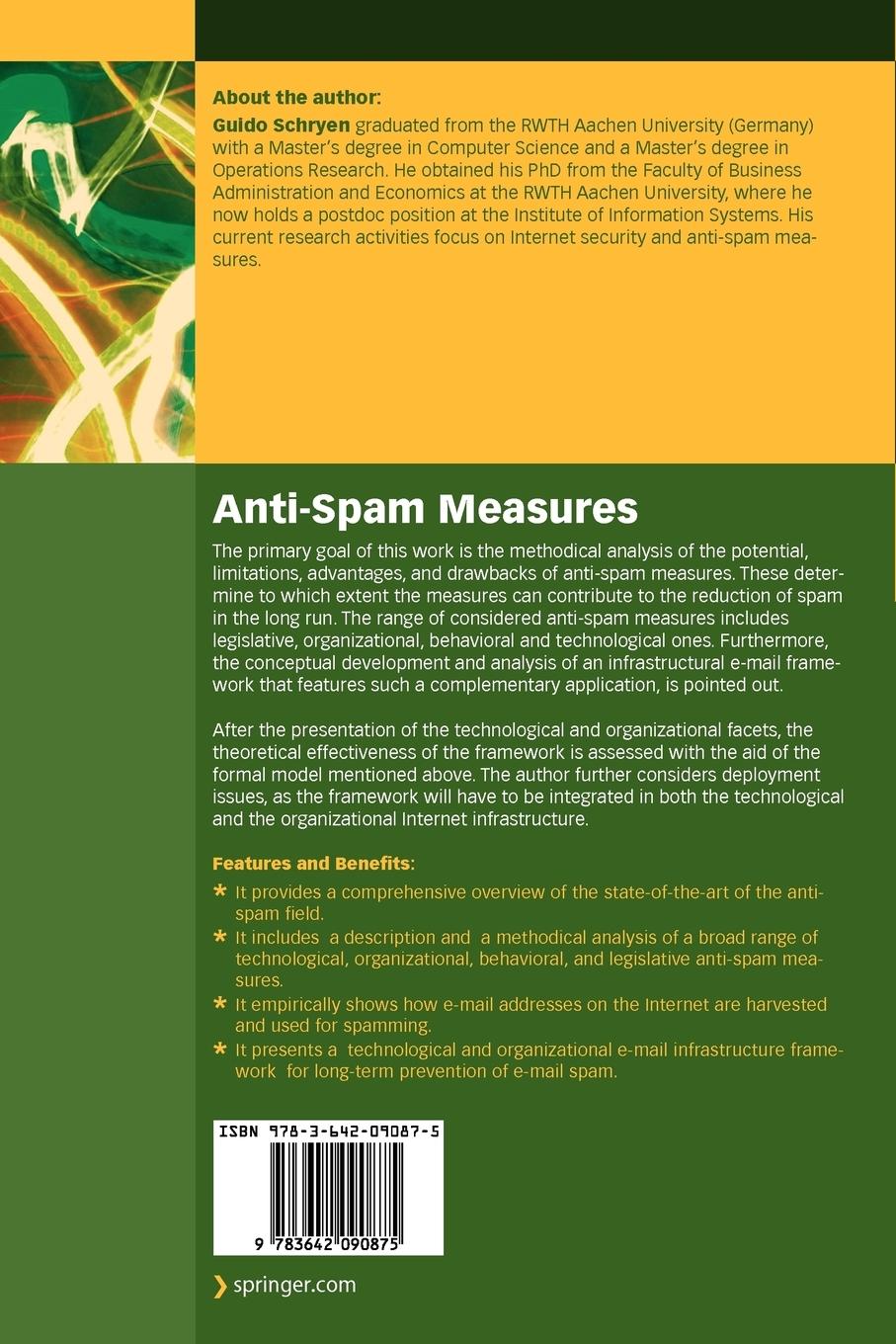 Rückseitencover Anti-Spam Measures