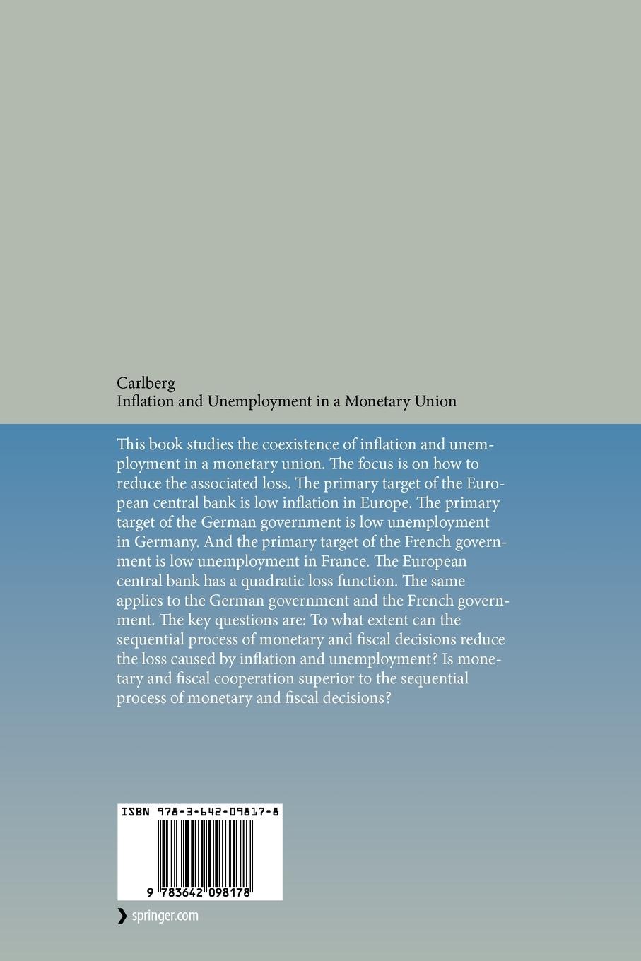 Rückseitencover Inflation and Unemployment in a Monetary Union