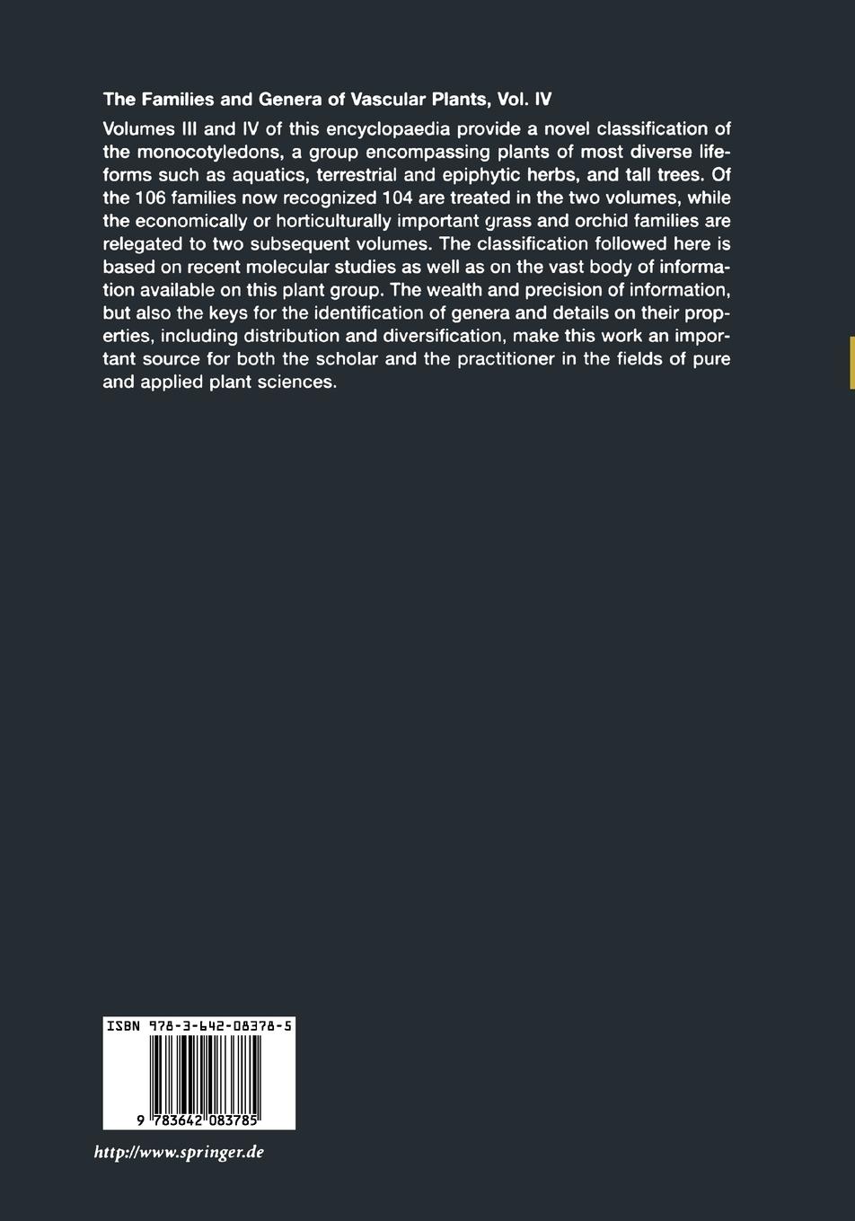 Rückseitencover Flowering Plants. Monocotyledons