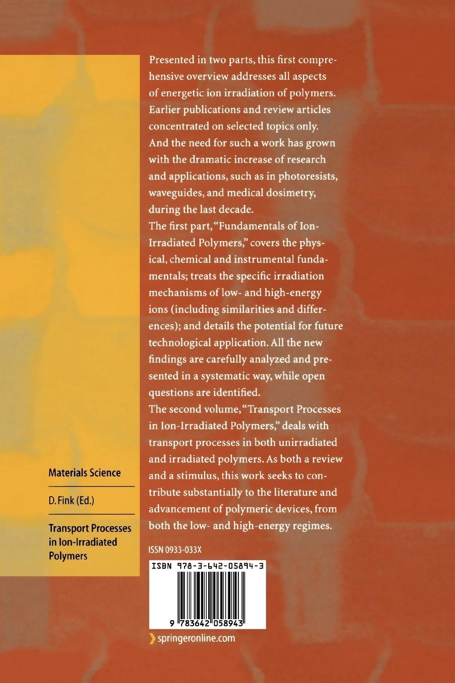 Rückseitencover Transport Processes in Ion-Irradiated Polymers