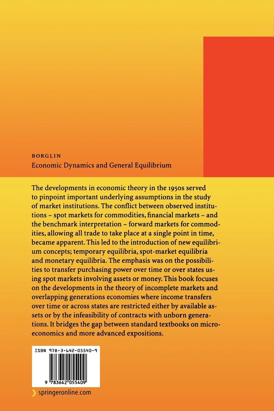 Rückseitencover Economic Dynamics and General Equilibrium