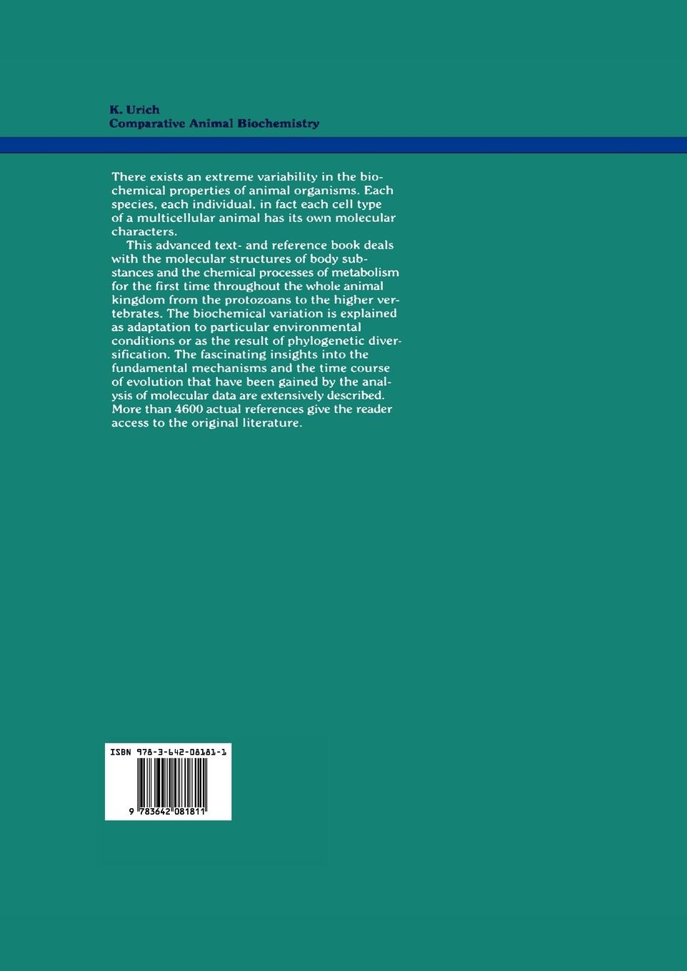 Rückseitencover Comparative Animal Biochemistry