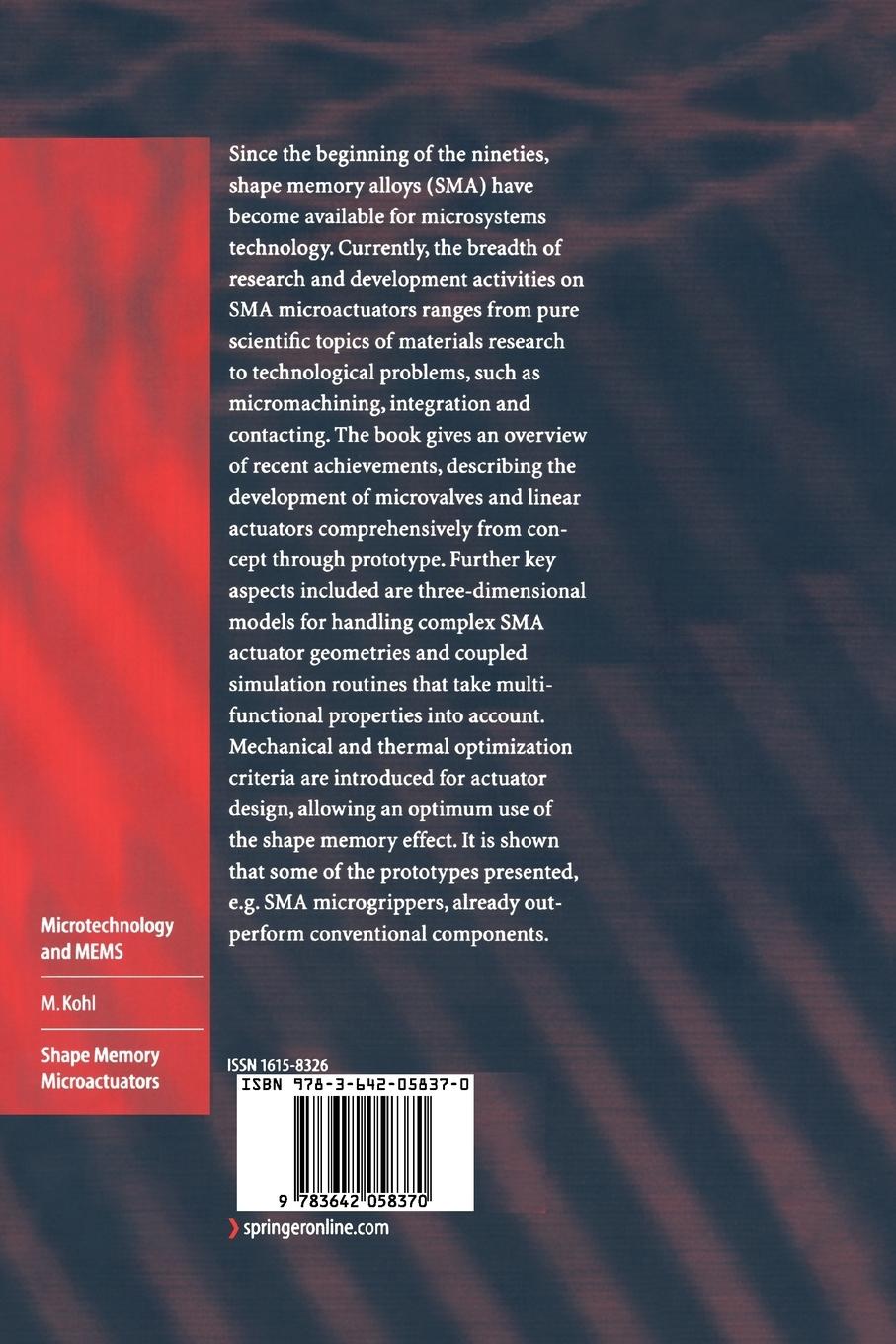 Rückseitencover Shape Memory Microactuators