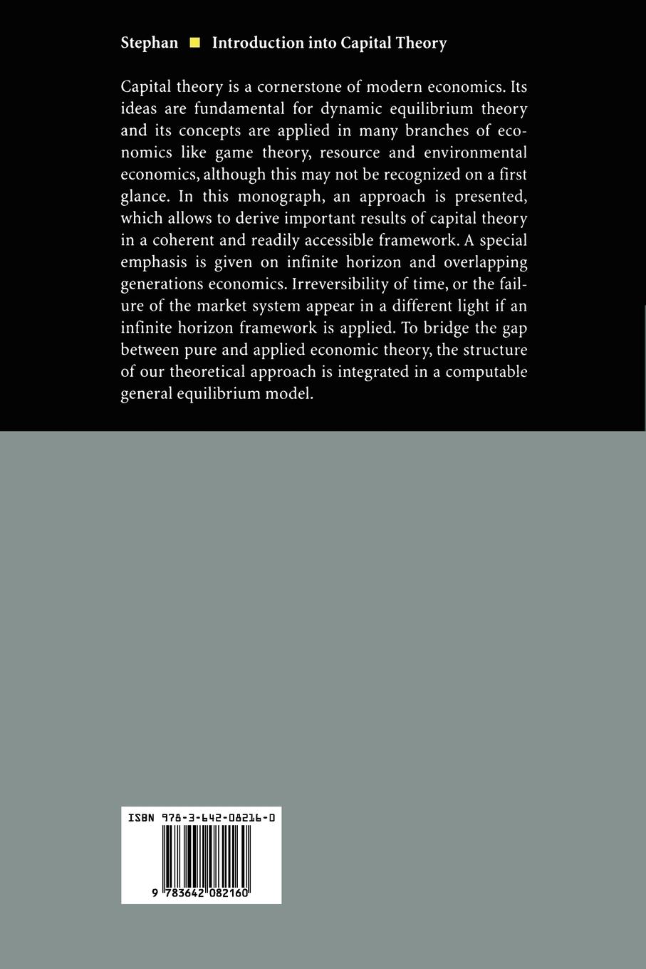 Rückseitencover Introduction into Capital Theory