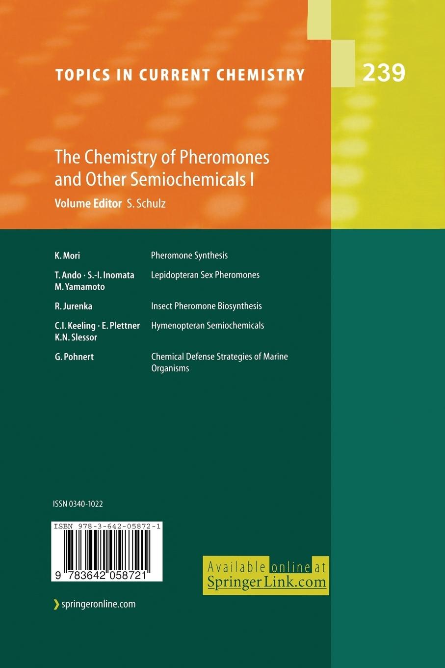 Rückseitencover The Chemistry of Pheromones and Other Semiochemicals I
