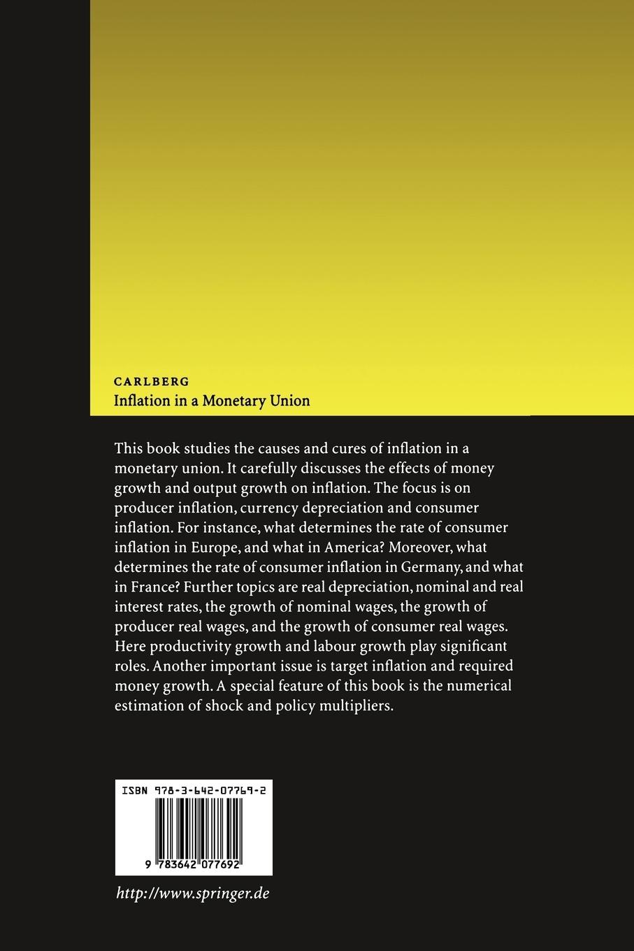 Rückseitencover Inflation in a Monetary Union