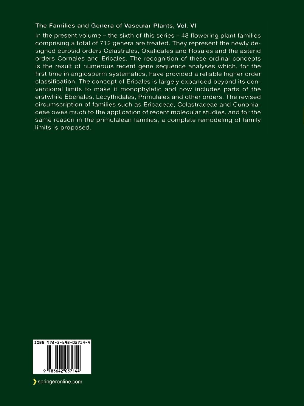 Rückseitencover Flowering Plants. Dicotyledons