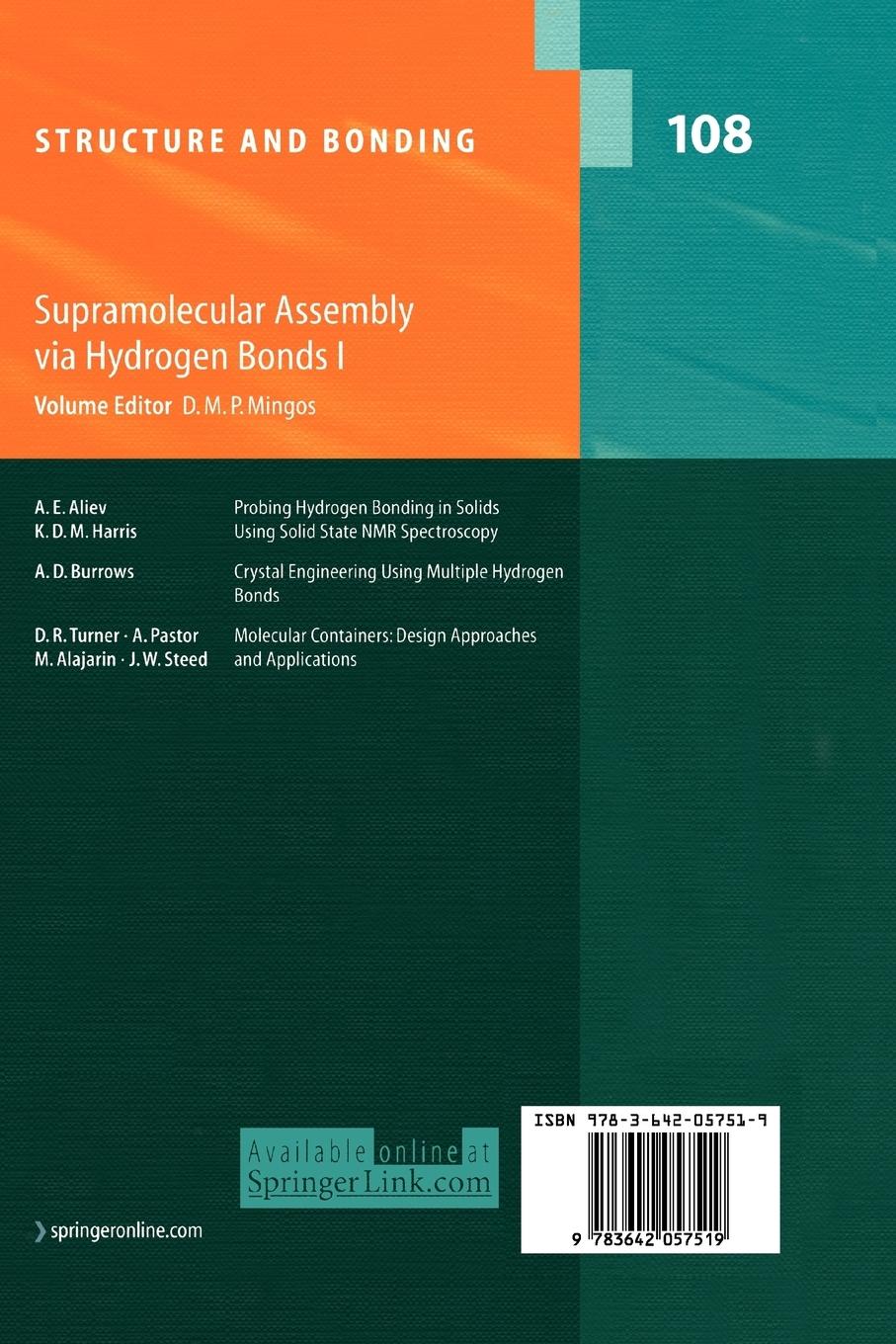 Rückseitencover Supramolecular Assembly via Hydrogen Bonds I
