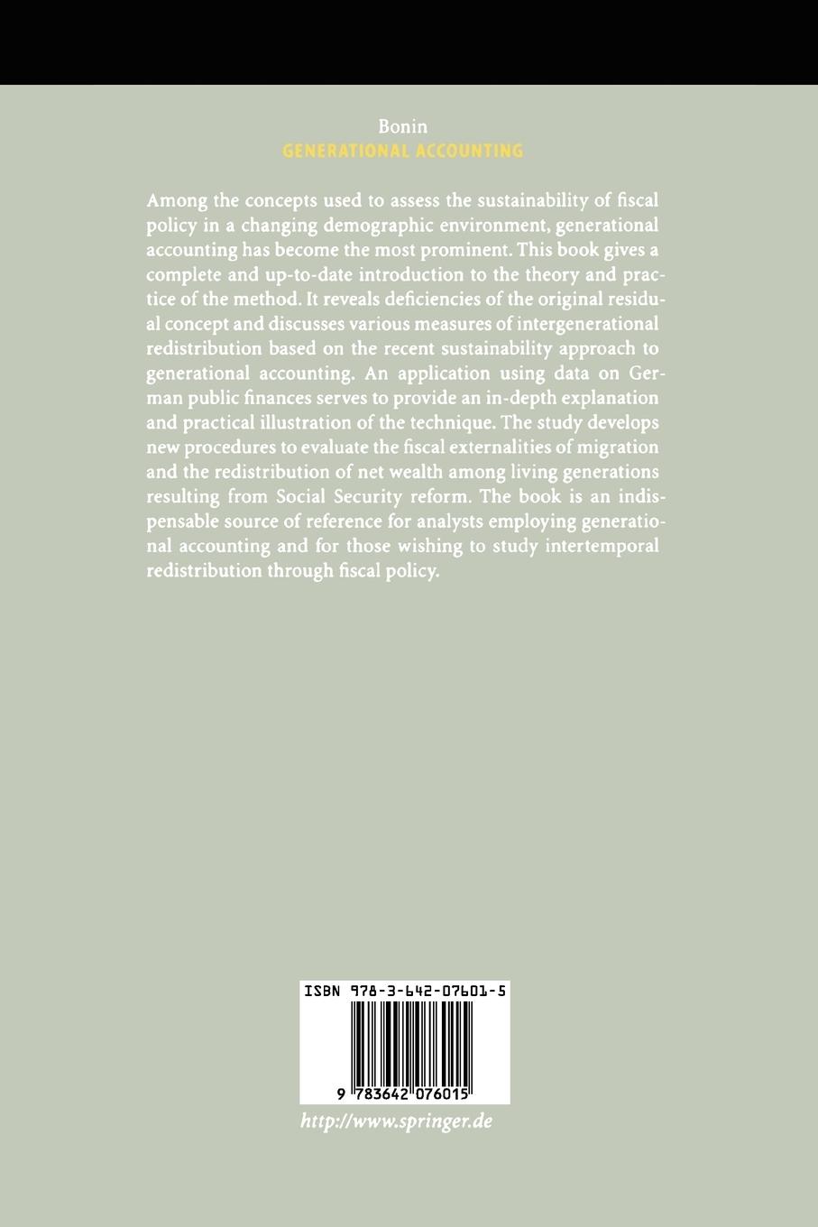 Rückseitencover Generational Accounting