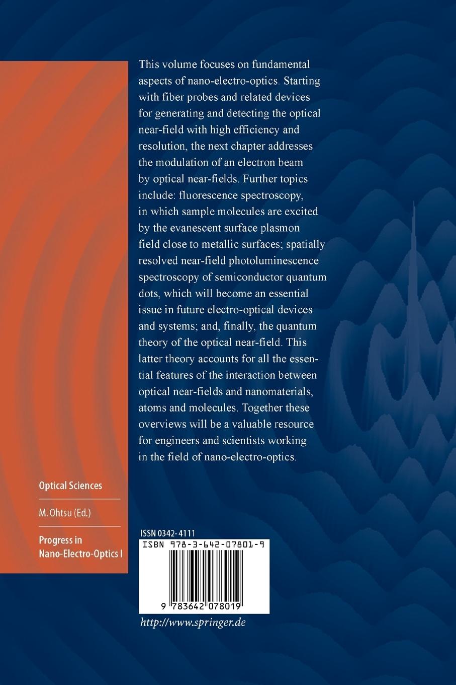 Rückseitencover Progress in Nano-Electro-Optics I