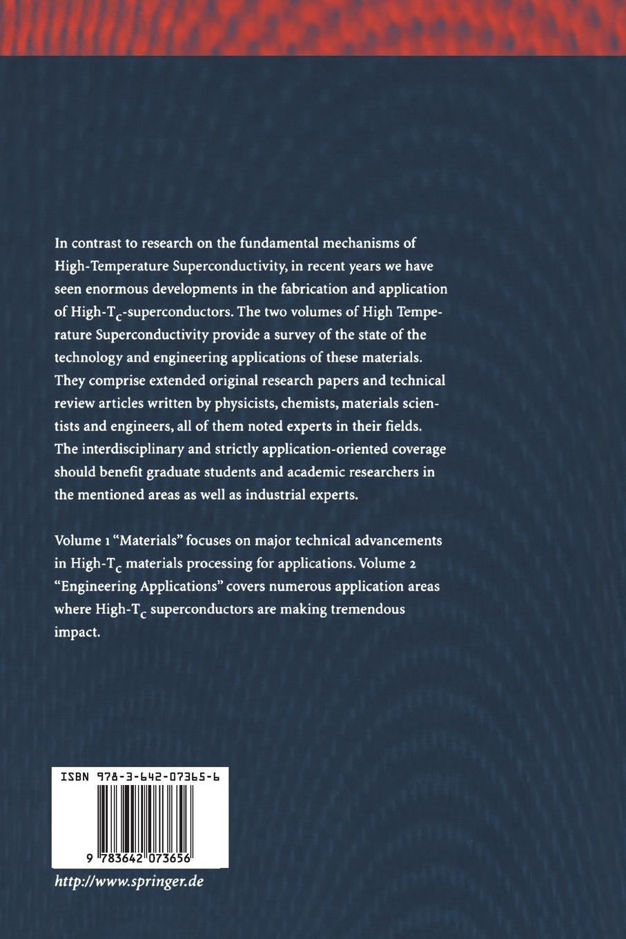 Rückseitencover High Temperature Superconductivity 1