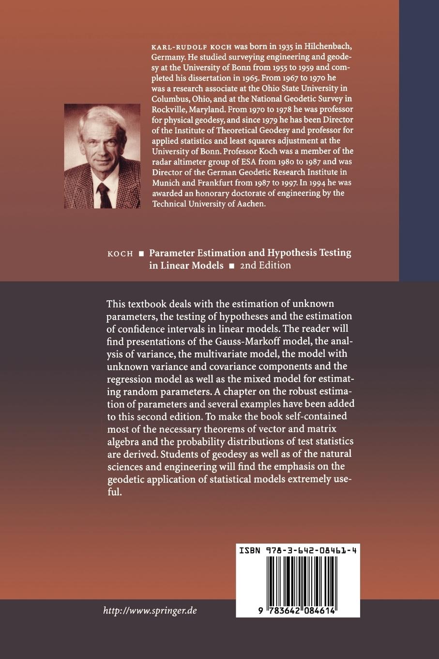 Rückseitencover Parameter Estimation and Hypothesis Testing in Linear Models