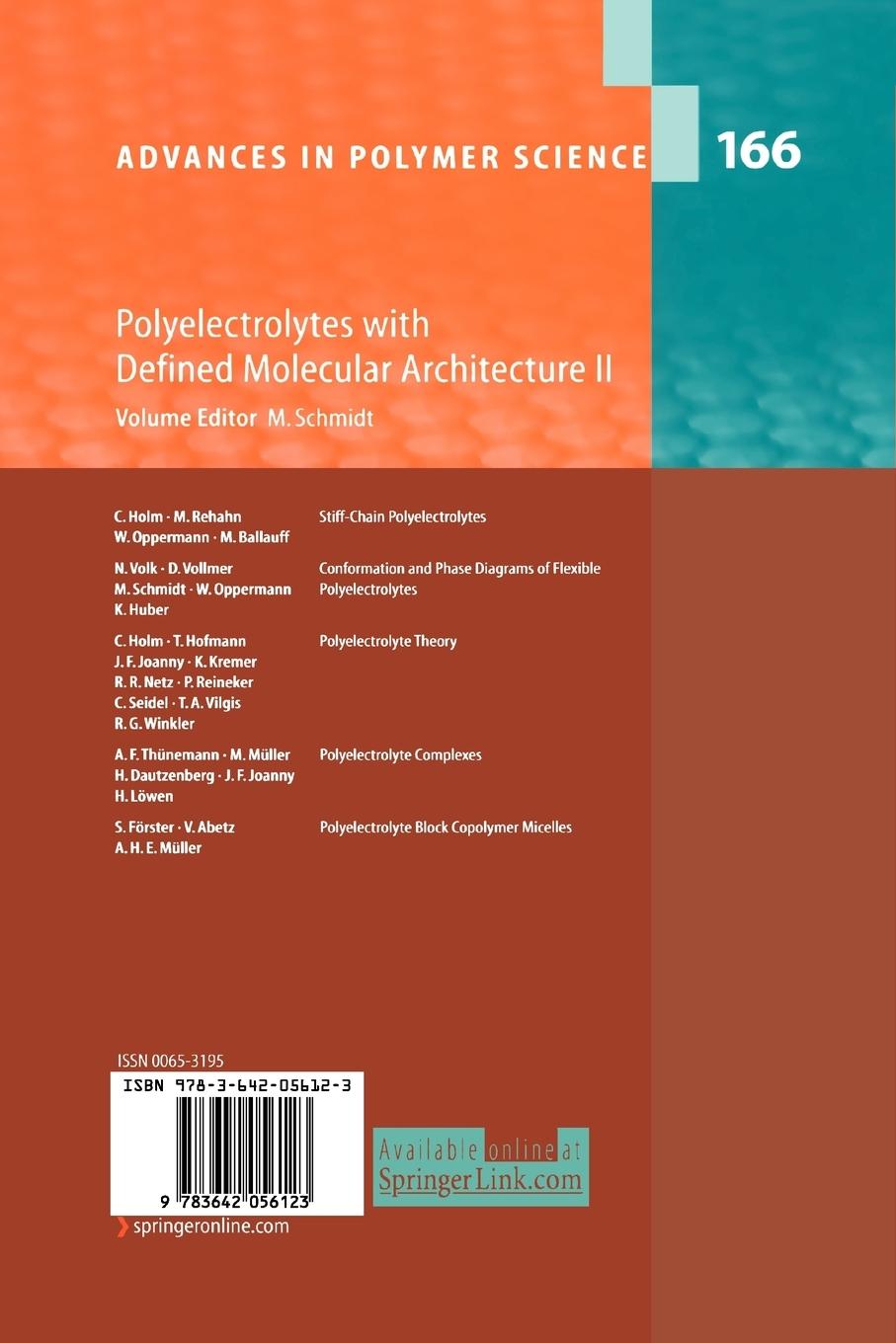 Rückseitencover Polyelectrolytes with Defined Molecular Architecture II