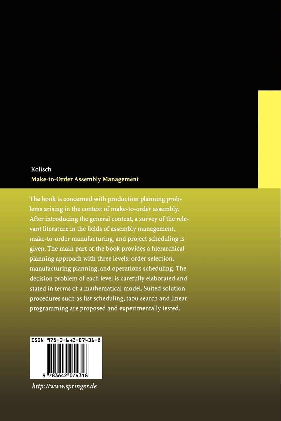 Rückseitencover Make-to-Order Assembly Management