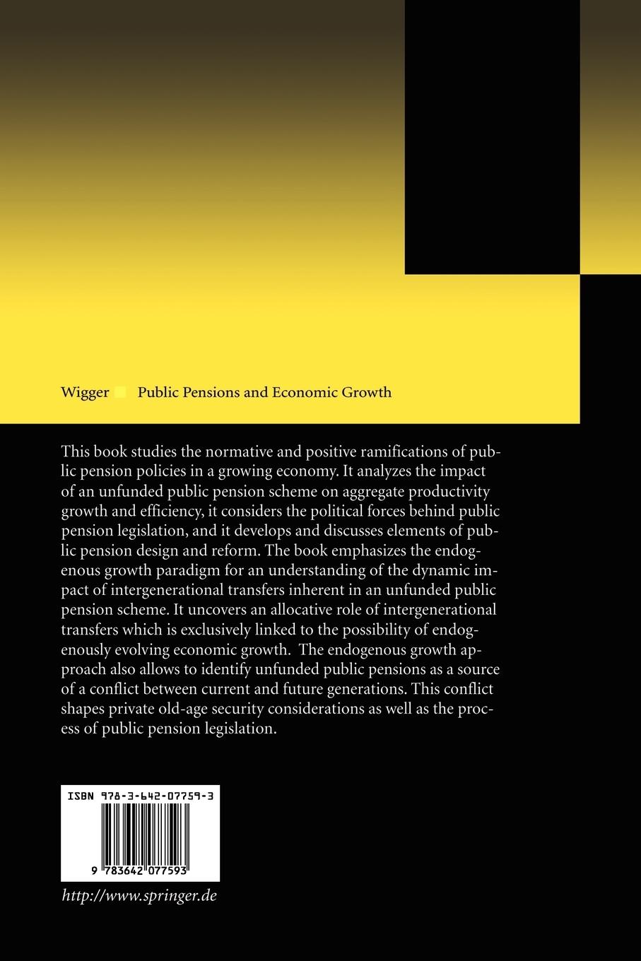 Rückseitencover Public Pensions and Economic Growth