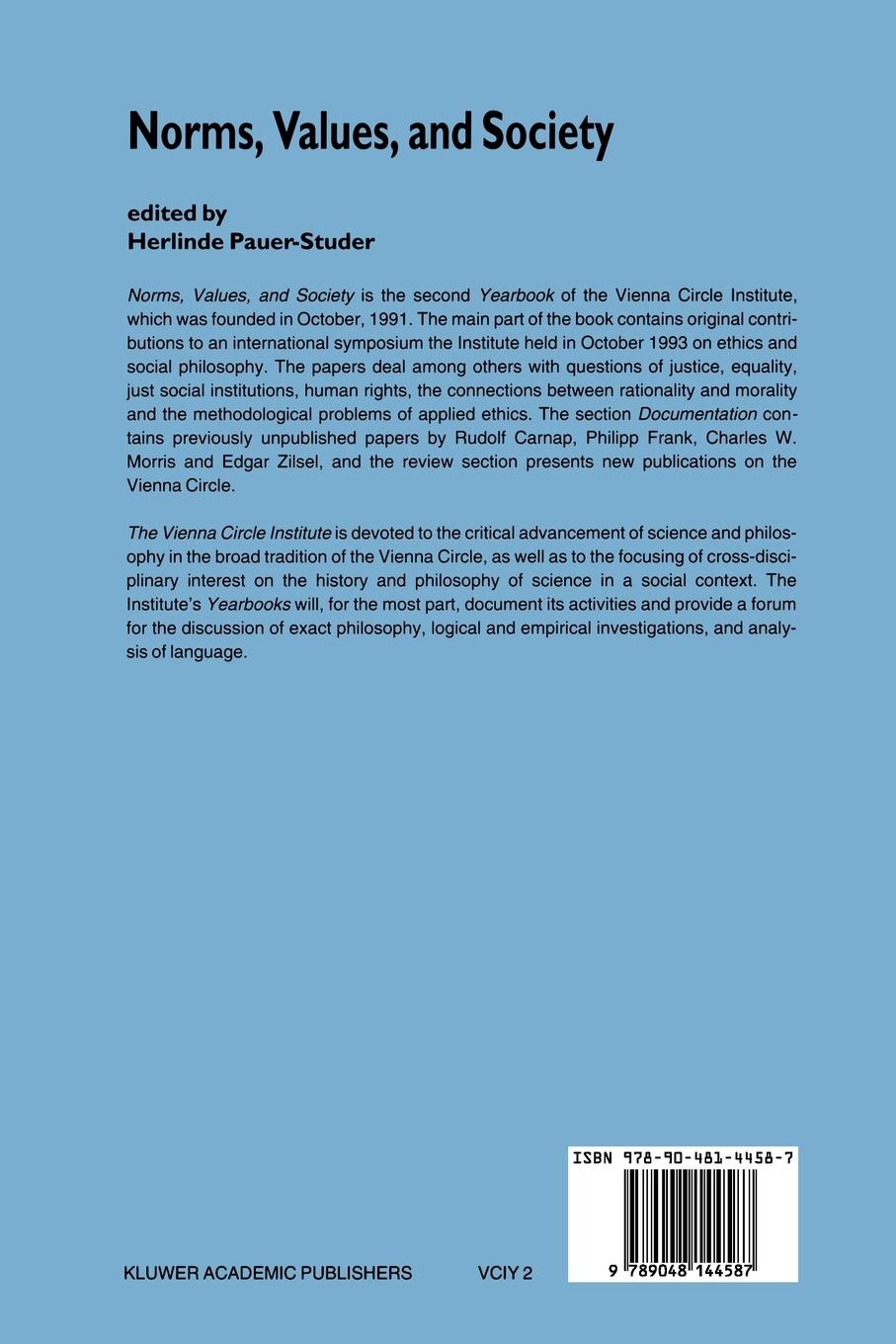 Rückseitencover Norms, Values, and Society