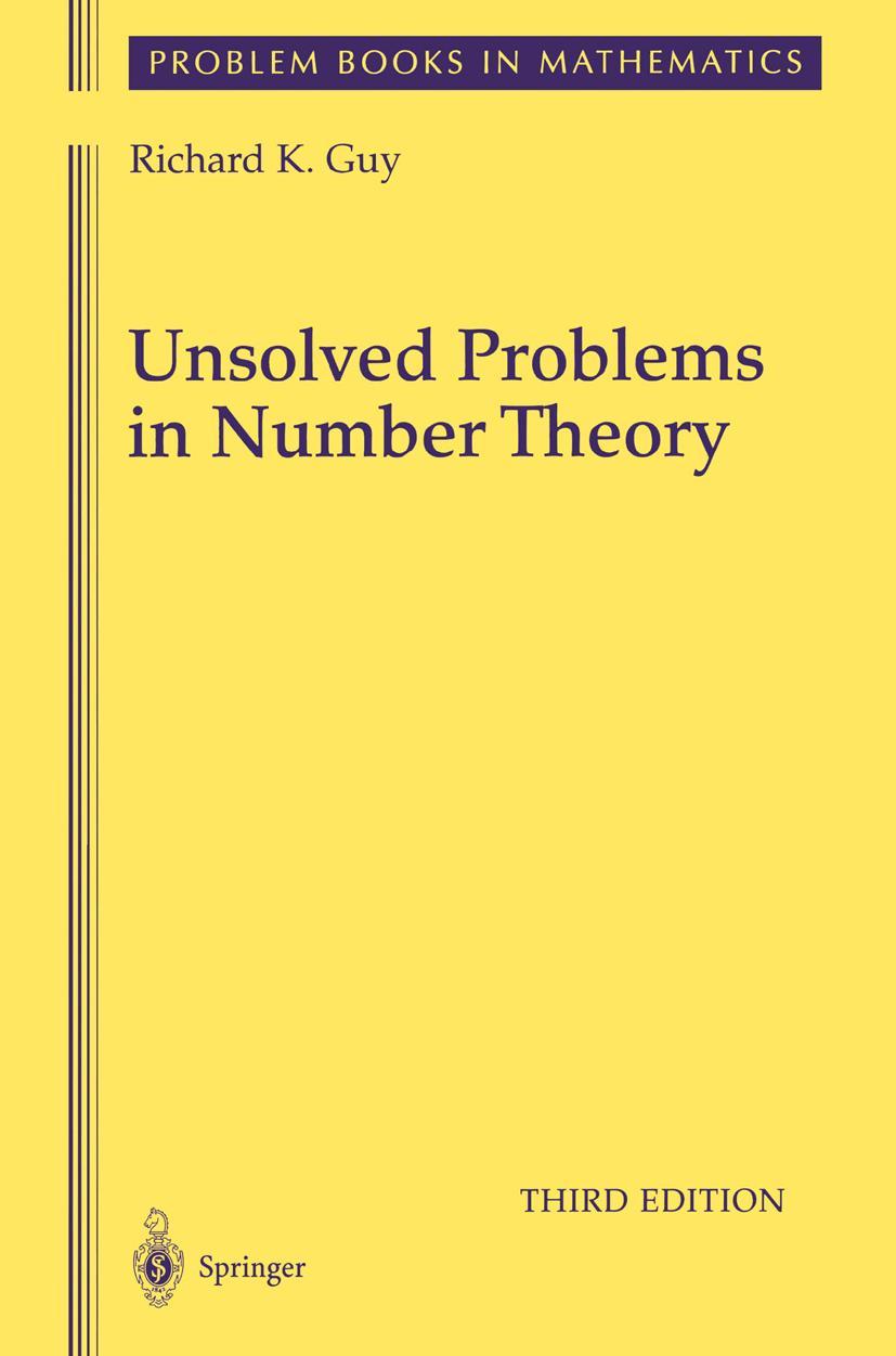 Vorderes Coverbild Unsolved Problems in Number Theory
