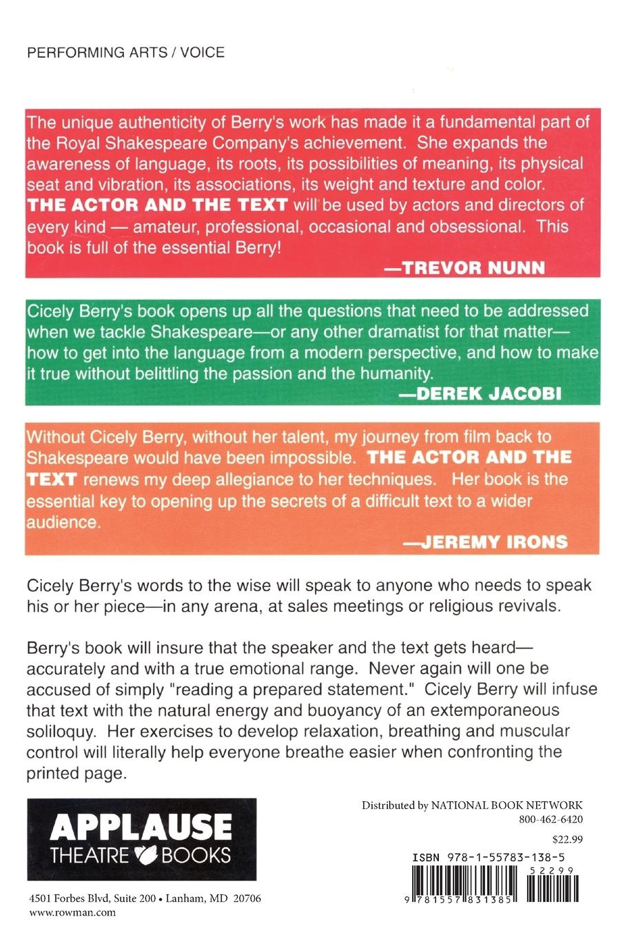 Rückseitencover Actor and the Text