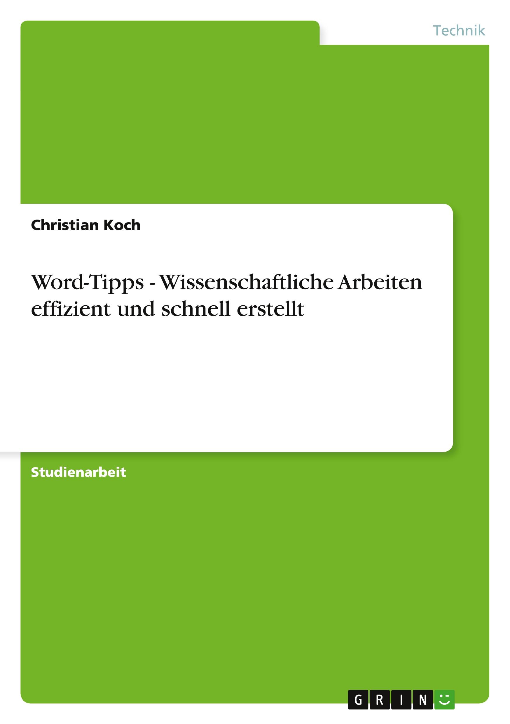 Vorderes Coverbild Word-Tipps - Wissenschaftliche Arbeiten effizient und schnell erstellt