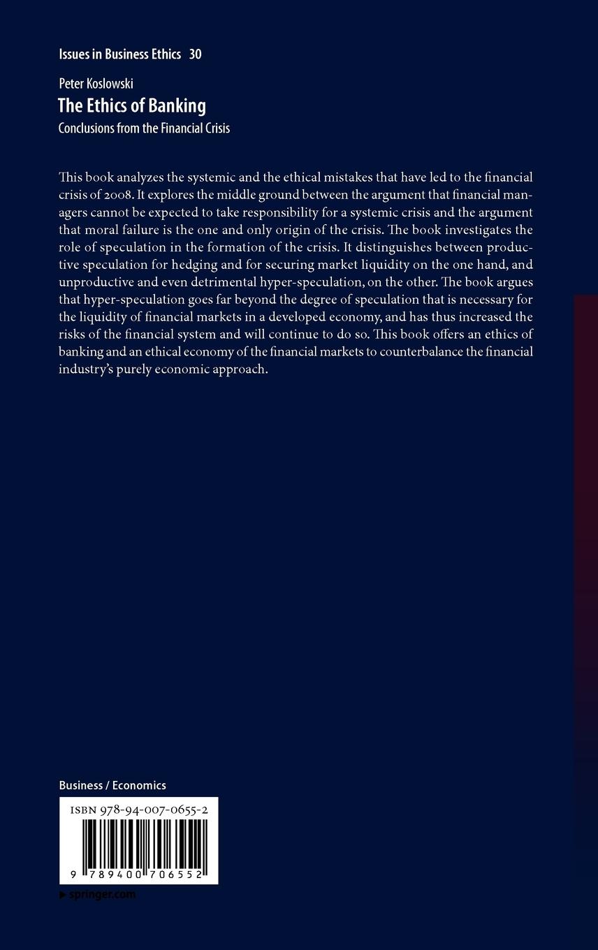 Rückseitencover The Ethics of Banking