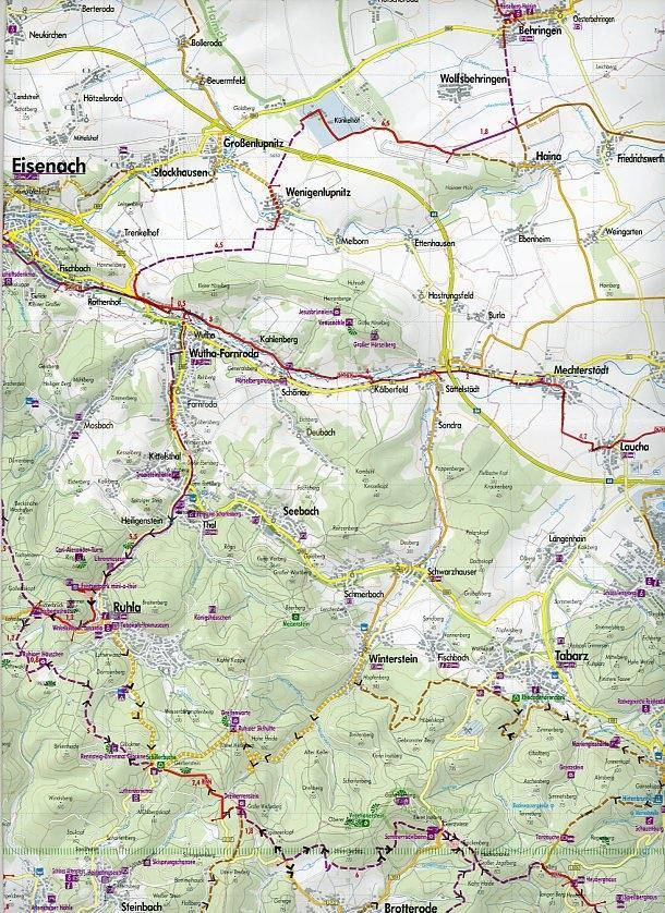 Beispielinhalt (Bild) Bikeline Radkarte Deutschland Thüringer Wald 1 : 75 000