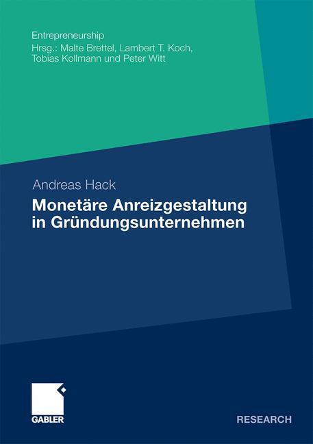 Vorderes Coverbild Monetäre Anreizgestaltung in Gründungsunternehmen