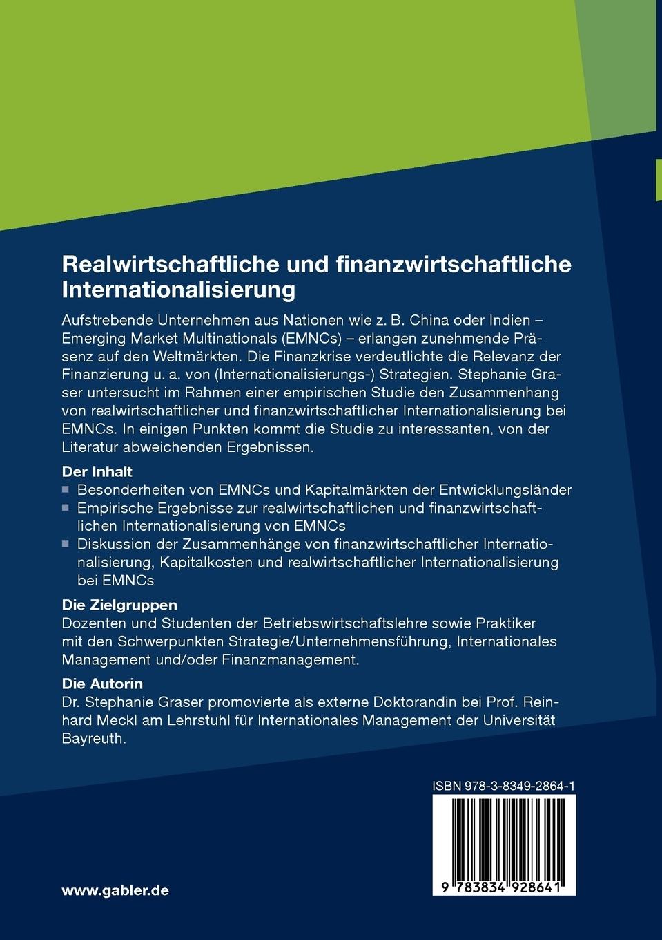 Rückseitencover Realwirtschaftliche und finanzwirtschaftliche Internationalisierung