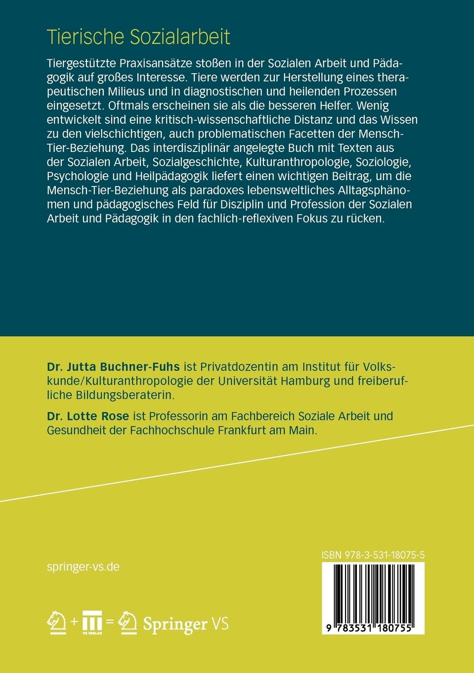 Rückseitencover Tierische Sozialarbeit