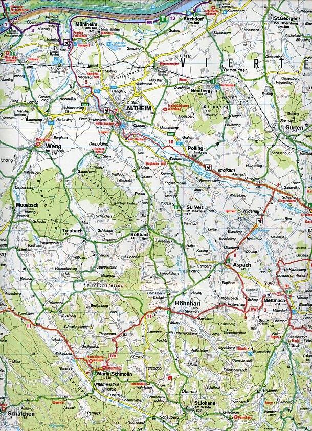 Beispielinhalt (Bild) Niederbayerisches Bäderdreieck - Innviertel 1 : 70 000
