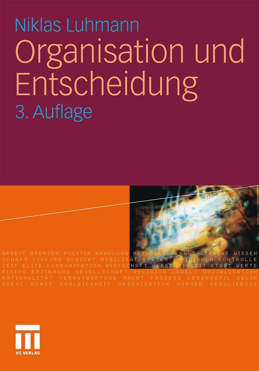 Vorderes Coverbild Organisation und Entscheidung