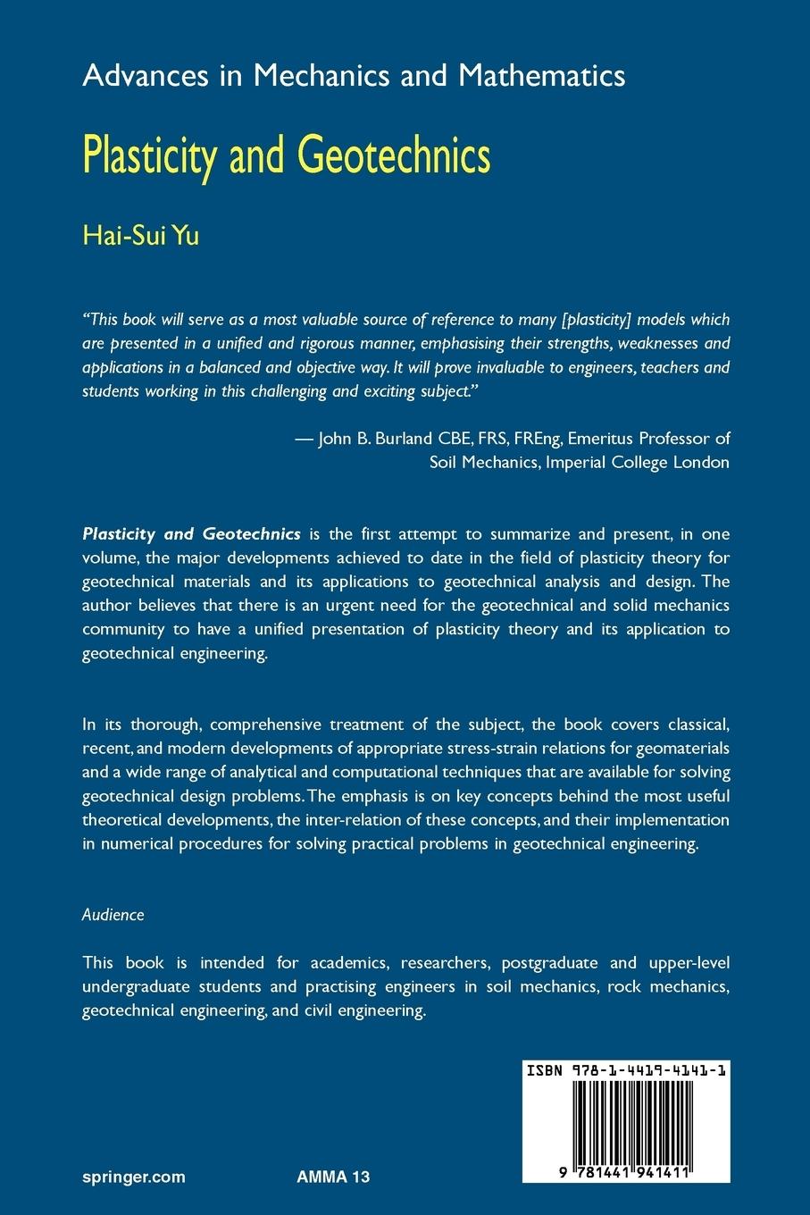 Rückseitencover Plasticity and Geotechnics