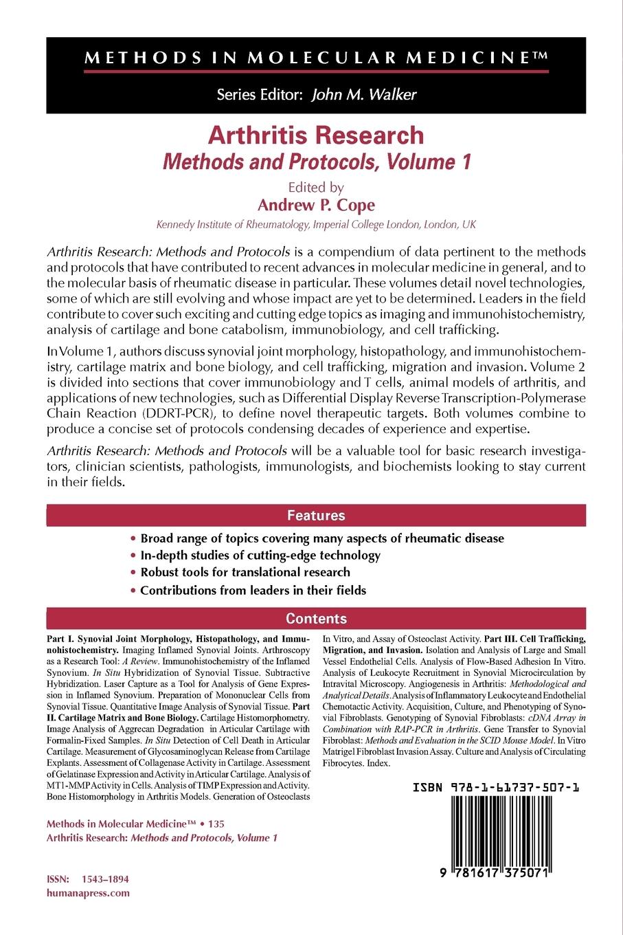 Rückseitencover Arthritis Research