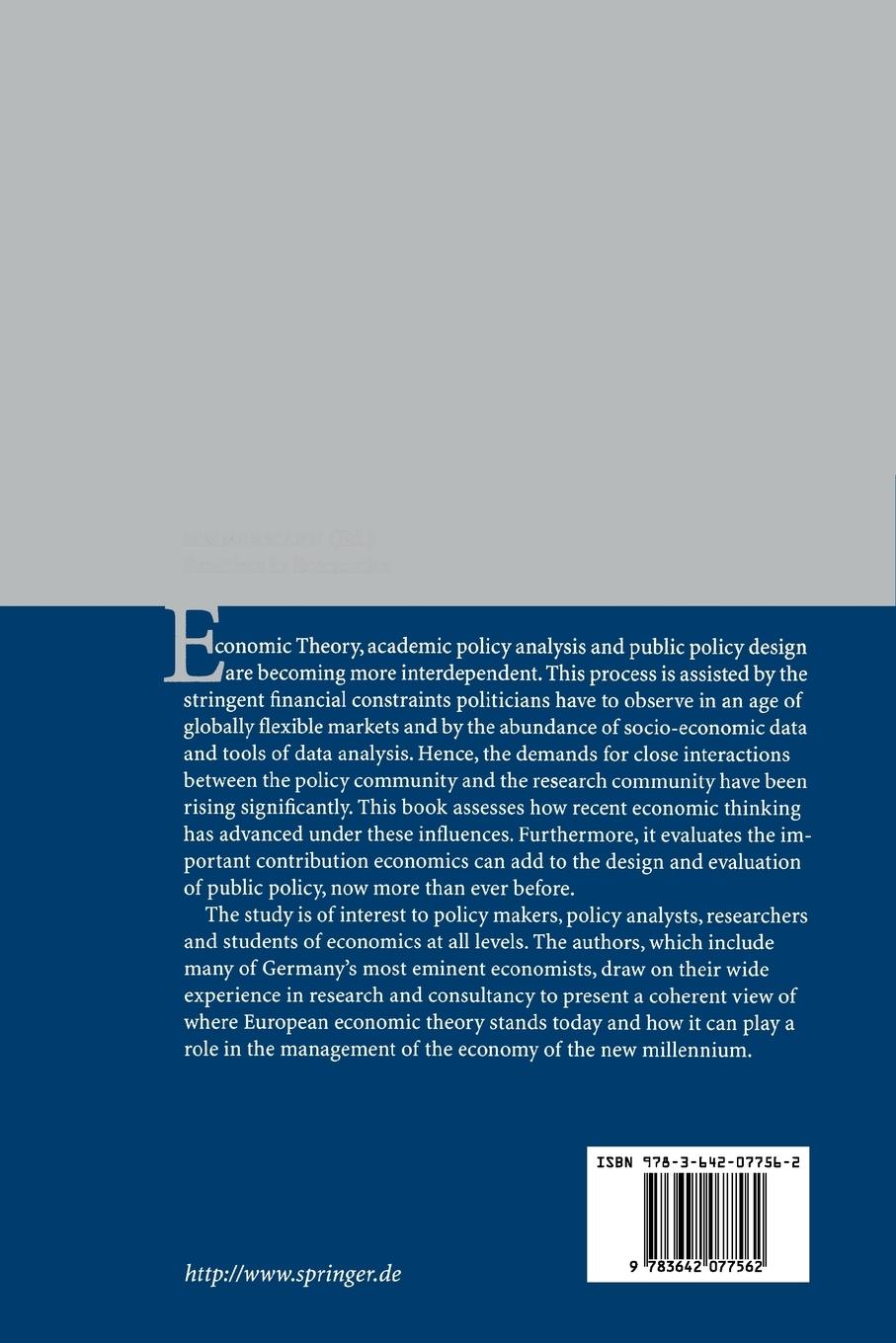 Rückseitencover Frontiers in Economics