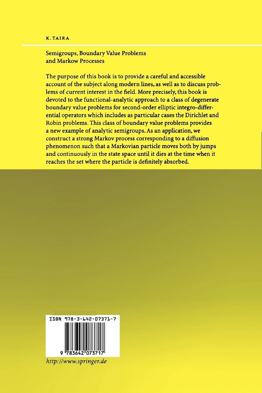 Rückseitencover Semigroups, Boundary Value Problems and Markov Processes