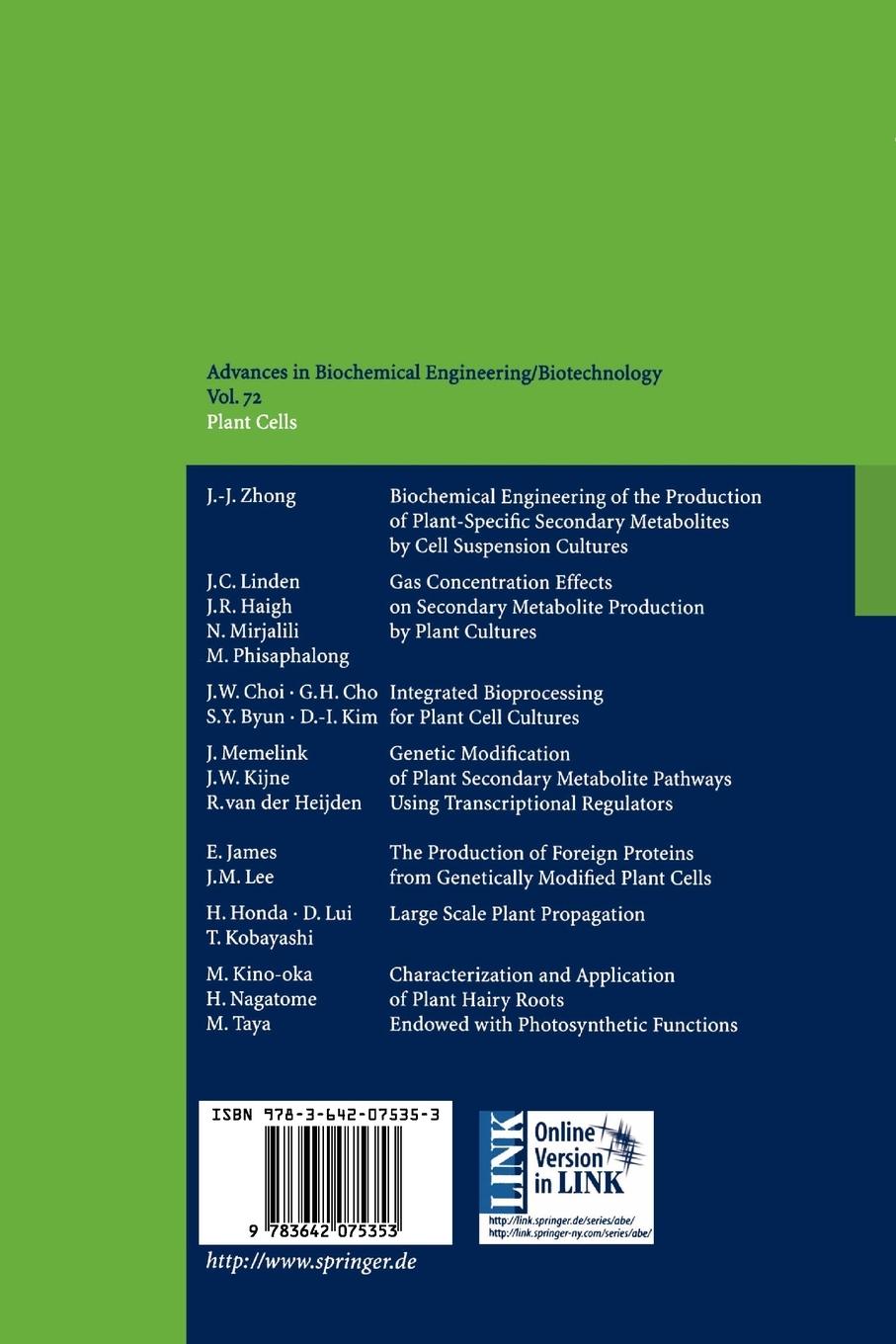 Rückseitencover Plant Cells