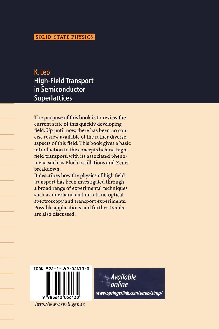 Rückseitencover High-Field Transport in Semiconductor Superlattices