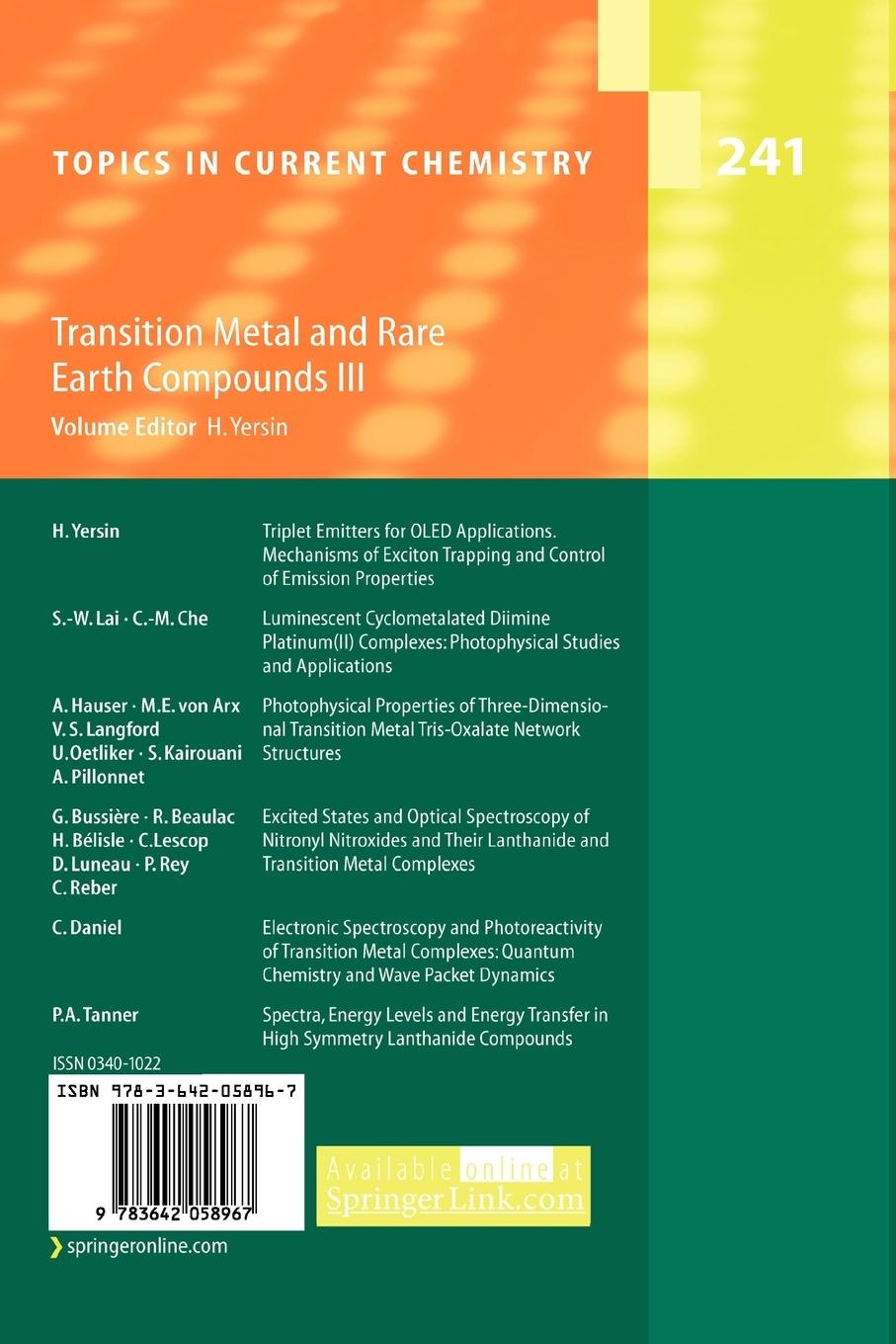 Rückseitencover Transition Metal and Rare Earth Compounds III