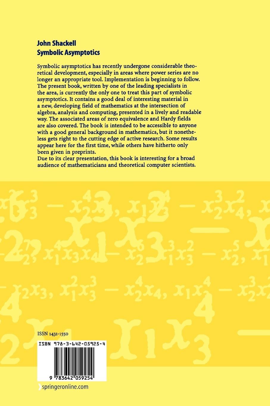 Rückseitencover Symbolic Asymptotics